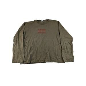 Vintage Calvin Klein Jeans Long Sleeve Shirt Size XL Brown Distressed Made USA